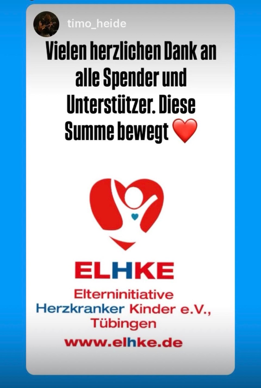 Screenshot eines Instagram-Status: Dankes-Post von ELHKE